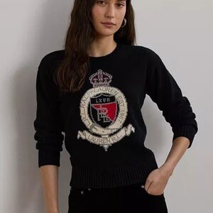 Ralph Lauren Logo Crown Motif Crested Sweater